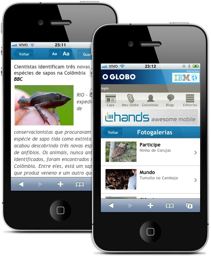 site O Globo para iPhone